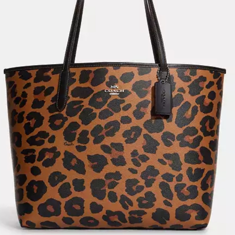Coach Leopard Print City Tote